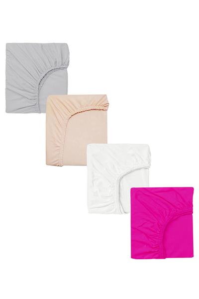 4 Adet Pamuklu ve Lastikli 60 x 120 x 15 cm Penye Bebek Çarşaf