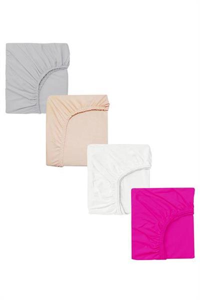 4 Adet 50 x 90 + 10 cm Anne Yanı Lastikli Penye Kumaş Bebek Çarşafı