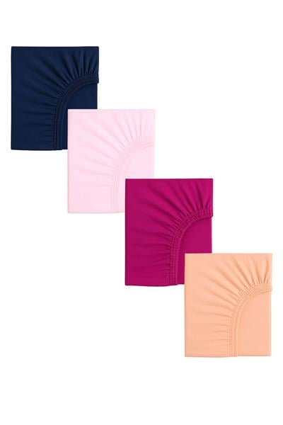 4 Adet Pamuklu ve Lastikli 60 x 120 x 15 cm Penye Bebek Çarşaf