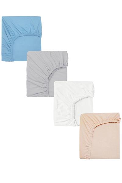 4 Adet Pamuklu ve Lastikli 60 x 120 x 15 cm Penye Bebek Çarşaf