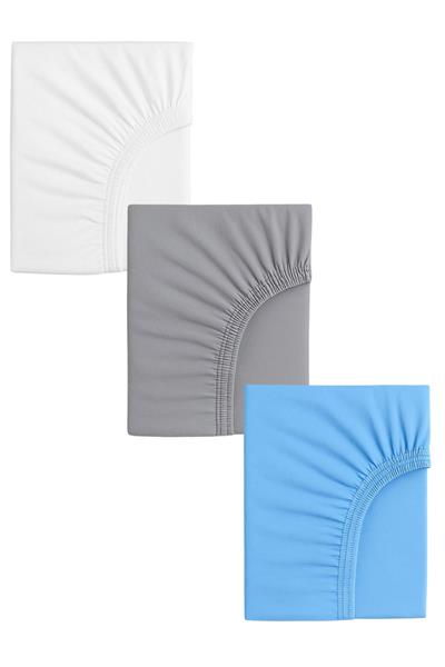 3 Adet Pamuklu ve Lastikli 60 x 120 x 15 cm Penye Bebek Çarşaf