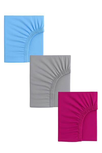 3 Adet Pamuklu ve Lastikli 60 x 120 x 15 cm Penye Bebek Çarşaf