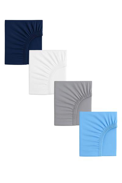 4 Adet Pamuklu ve Lastikli 60 x 120 x 15 cm Penye Bebek Çarşaf