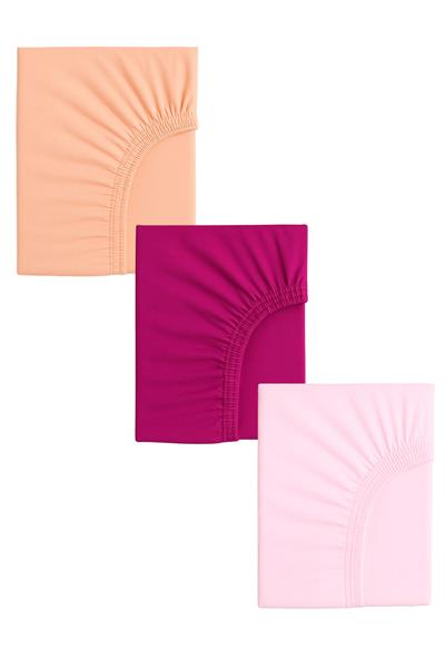 3 Adet Pamuklu ve Lastikli 60 x 120 x 15 cm Penye Bebek Çarşaf