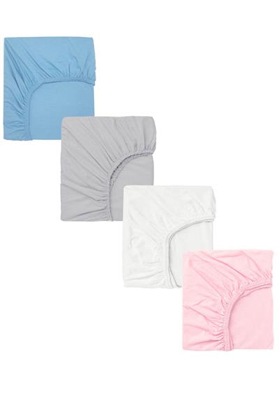 4 Adet 65 x 95 x 10 cm Anne Yanı Lastikli Penye Kumaş Bebek Çarşafı