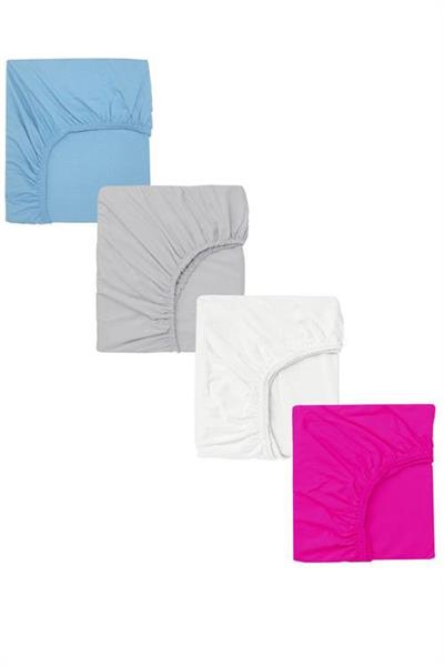 4 Adet 40 x 80 + 10 cm Anne Yanı Lastikli Penye Kumaş Bebek Çarşafı
