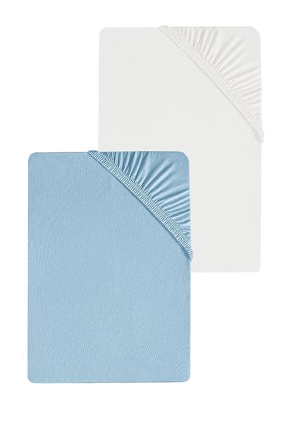 2 Adet Düz Pamuklu Tek Kişilik 80 x 200 x 30 cm Lastikli Penye Çarşaf