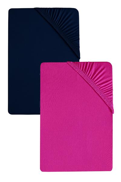 2 Adet Düz Pamuklu Tek Kişilik 80 x 200 x 30 cm Lastikli Penye Çarşaf