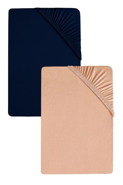 2 Adet Düz Pamuklu Tek Kişilik 80 x 200 x 30 cm Lastikli Penye Çarşaf