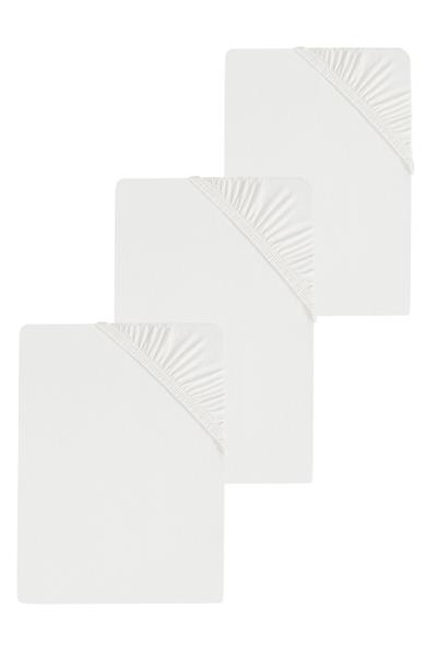 3 Adet Düz Pamuklu Tek Kişilik 80 x 200 + 30 cm Lastikli Penye Çarşaf