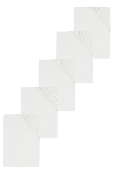 5 Adet Düz Pamuklu Tek Kişilik 80 x 200 x 30 cm Lastikli Penye Çarşaf