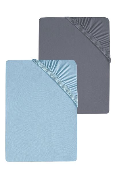 2 Adet Düz Pamuklu Tek Kişilik 80 x 200 x 30 cm Lastikli Penye Çarşaf