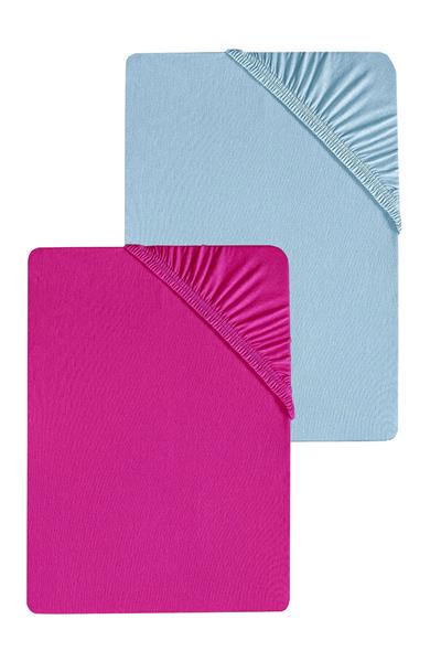 2 Adet Düz Pamuklu Tek Kişilik 80 x 200 x 30 cm Lastikli Penye Çarşaf