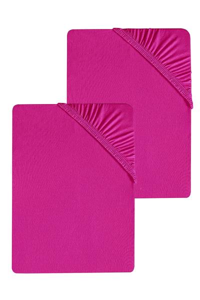 2 Adet Düz Pamuklu Tek Kişilik 80 x 200 x 30 cm Lastikli Penye Çarşaf