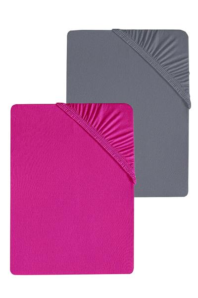 2 Adet Düz Pamuklu Tek Kişilik 80 x 200 x 30 cm Lastikli Penye Çarşaf