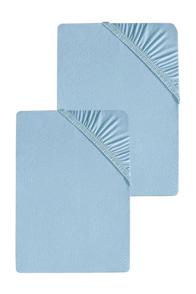 2 Adet Düz Pamuklu Tek Kişilik 80 x 200 x 30 cm Lastikli Penye Çarşaf