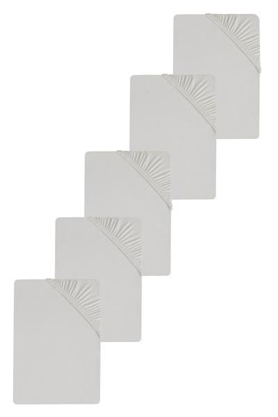 5 Adet Düz Pamuklu Tek Kişilik 80 x 200 x 30 cm Lastikli Penye Çarşaf