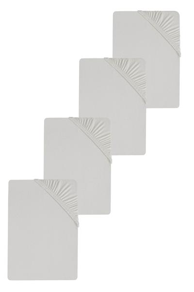 4 Adet Düz Pamuklu Tek Kişilik 80 x 200 x 30 cm Lastikli Penye Çarşaf