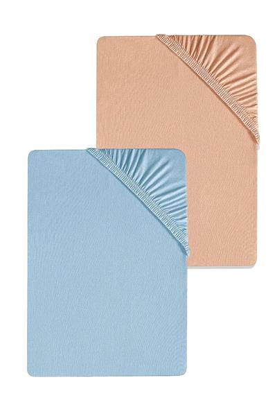 2 Adet Düz Pamuklu Tek Kişilik 80 x 200 x 30 cm Lastikli Penye Çarşaf