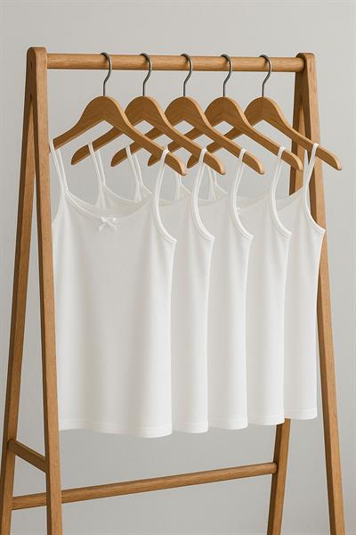 5 Adet Pamuk Karışımlı İp Askılı Atlet (5-16 Yaş) 