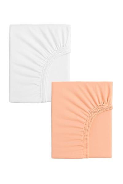 2 Adet 40 x 80 + 10 cm Anne Yanı Lastikli Penye Kumaş Bebek Çarşafı