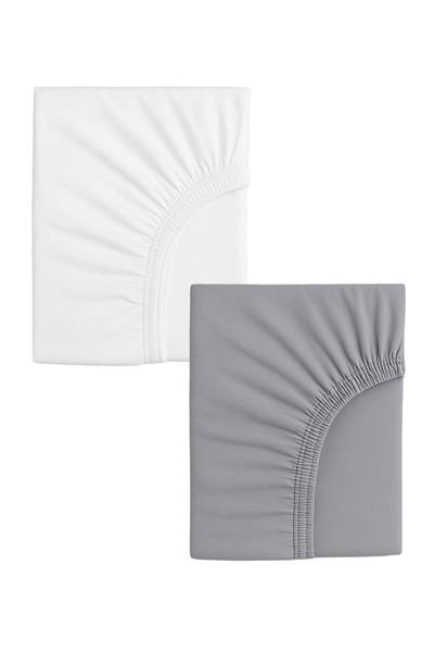2 Adet 40 x 80 + 10 cm Anne Yanı Lastikli Penye Kumaş Bebek Çarşafı