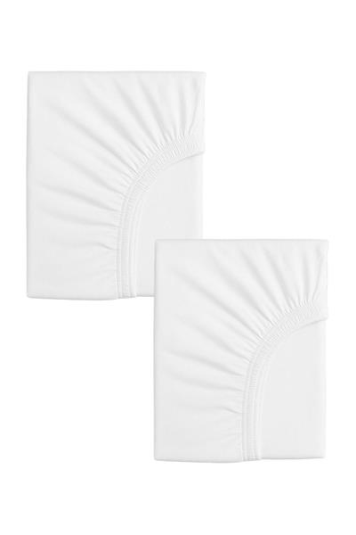 2 Adet 40 x 80 + 10 cm Anne Yanı Lastikli Penye Kumaş Bebek Çarşafı