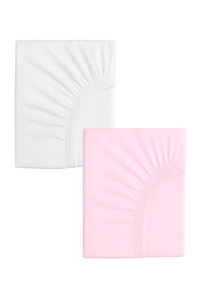 2 Adet 40 x 80 + 10 cm Anne Yanı Lastikli Penye Kumaş Bebek Çarşafı