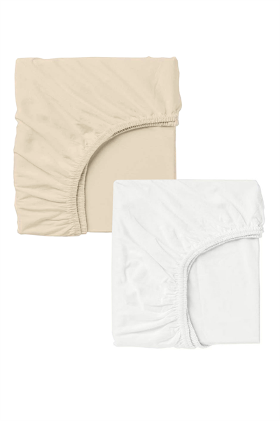 2 Adet Pamuklu ve Lastikli 60 x 120 x 15 cm Penye Bebek Çarşaf