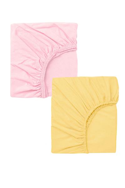 2 Adet Pamuklu ve Lastikli 60 x 120 x 15 cm Penye Bebek Çarşaf