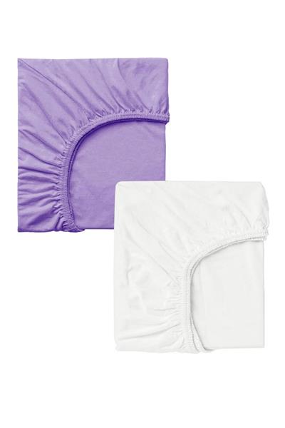 2 Adet Pamuklu ve Lastikli 60 x 120 x 15 cm Penye Bebek Çarşaf