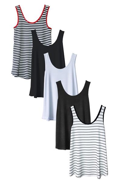 5 Adet A Kesim Rahat Kalıp Basic Kalın Askılı Atlet Tişört