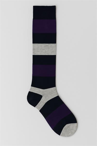 Çizgili ve Renkli Diz Boyu Çorap