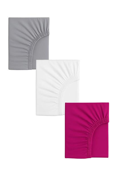 3 Adet 40 x 80 + 10 cm Anne Yanı Lastikli Penye Kumaş Bebek Çarşafı