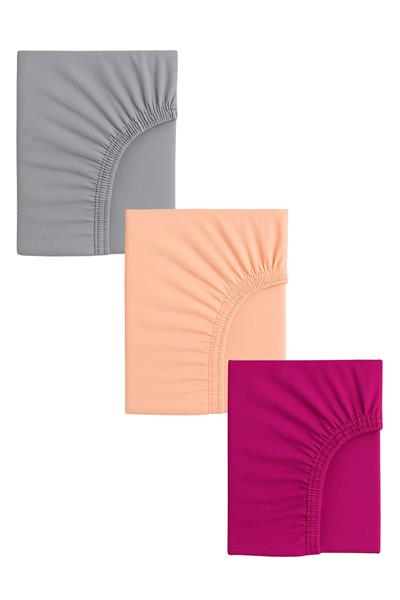 3 Adet 40 x 80 + 10 cm Anne Yanı Lastikli Penye Kumaş Bebek Çarşafı