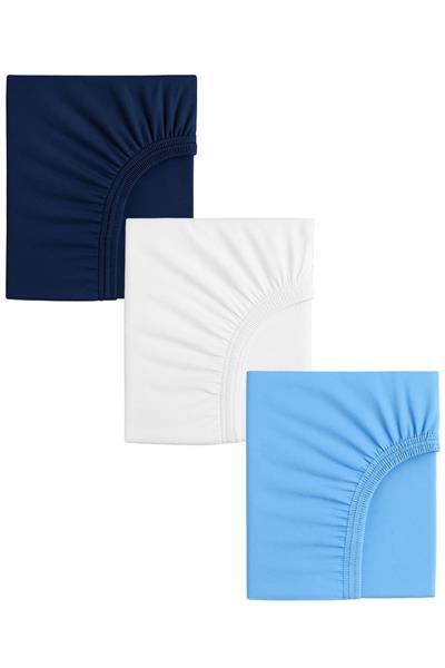 3 Adet 70 x 120 x 20 cm Anne Yanı Lastikli Penye Kumaş Bebek Çarşafı