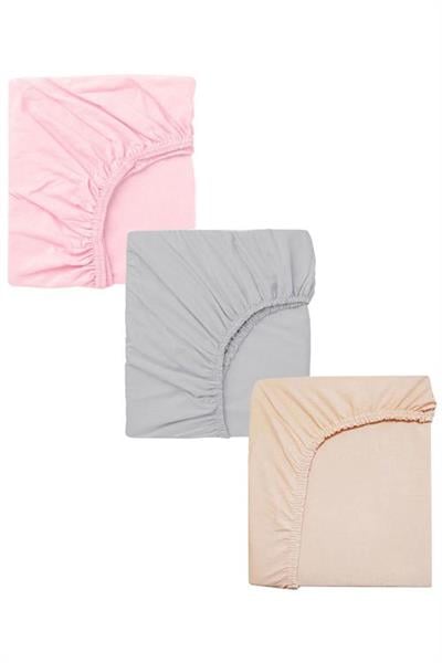 3 Adet 65 x 95 x 10 cm Anne Yanı Lastikli Penye Kumaş Bebek Çarşafı