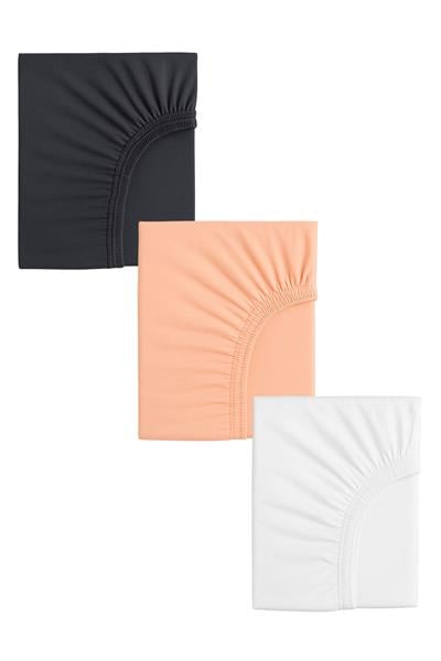 3 Adet 50 x 90 x 10 cm Anne Yanı Lastikli Penye Kumaş Bebek Çarşafı