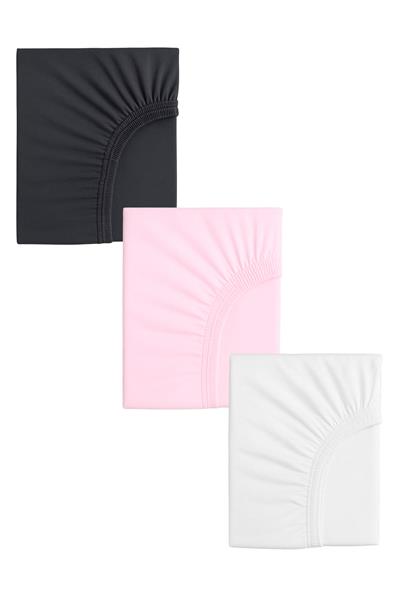 3 Adet 50 x 90 x 10 cm Anne Yanı Lastikli Penye Kumaş Bebek Çarşafı