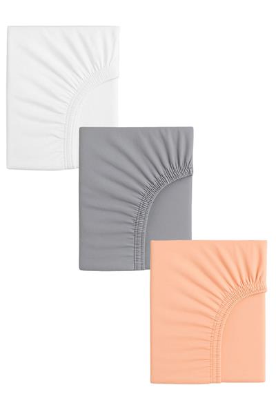 3 Adet 70 x 120 x 20 cm Anne Yanı Lastikli Penye Kumaş Bebek Çarşafı