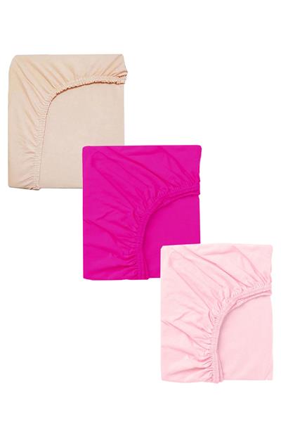 3 Adet 65 x 95 x 10 cm Anne Yanı Lastikli Penye Kumaş Bebek Çarşafı