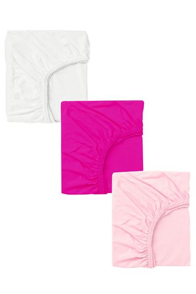 3 Adet 65 x 95 x 10 cm Anne Yanı Lastikli Penye Kumaş Bebek Çarşafı