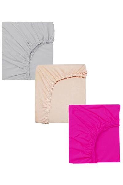 3 Adet 65 x 95 x 10 cm Anne Yanı Lastikli Penye Kumaş Bebek Çarşafı