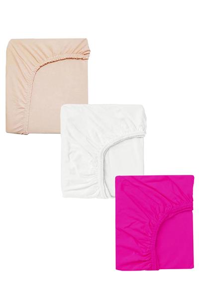 3 Adet 65 x 95 x 10 cm Anne Yanı Lastikli Penye Kumaş Bebek Çarşafı