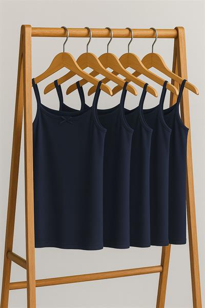 5 Adet Pamuk Karışımlı İp Askılı Atlet (5-16 Yaş) 