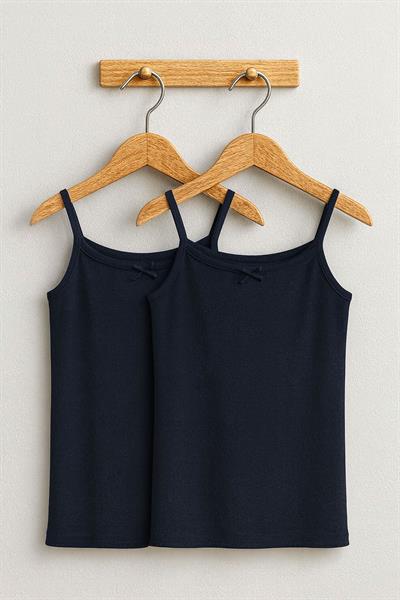 2 Adet Pamuk Karışımlı İp Askılı Atlet (5-16 Yaş) 