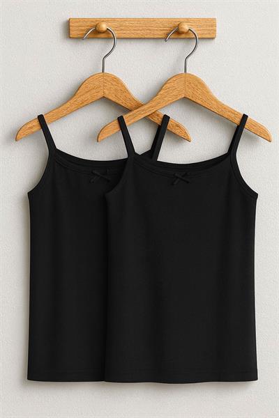 2 Adet Pamuk Karışımlı İp Askılı Atlet (5-16 Yaş) 