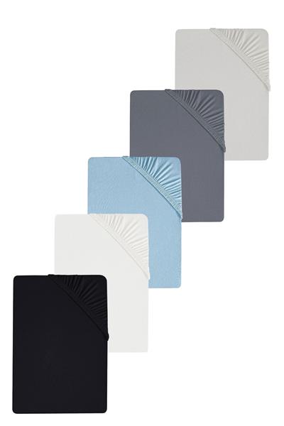 5 Adet Battal Boy Düz Pamuklu Çift Kişilik 200 x 200 cm Lastikli Penye Çarşaf