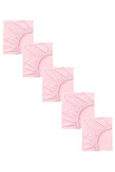 5 Adet Pamuklu ve Lastikli 60 x 120 x 15 cm Penye Bebek Çarşaf