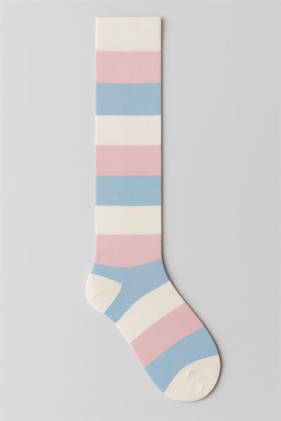 Çizgili ve Renkli Diz Boyu Çorap